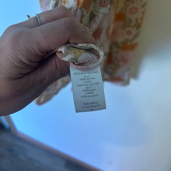 Be Cool Floral Sundress with Pink and Orange Flowers Medium Gauze - Picture 7 of 9